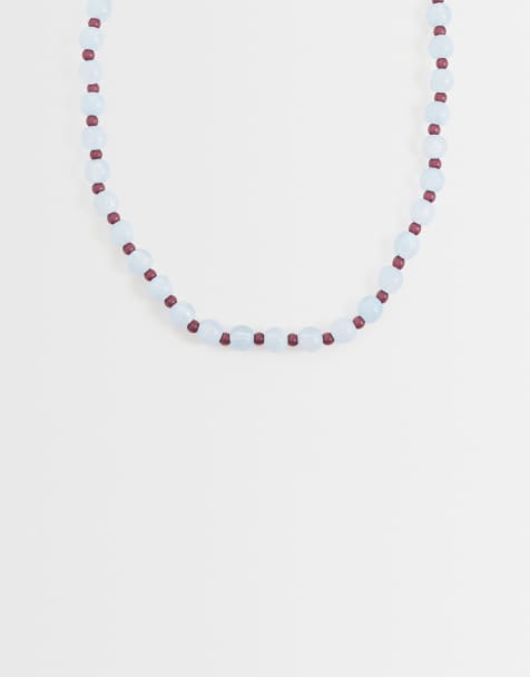 ONLY beaded necklace in blue - view 1