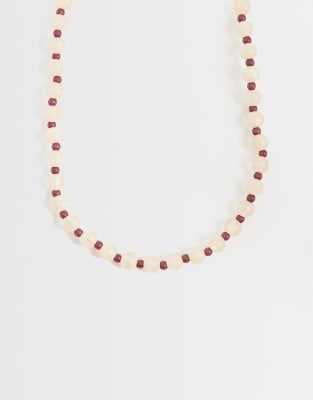 Only Beaded Necklace In White