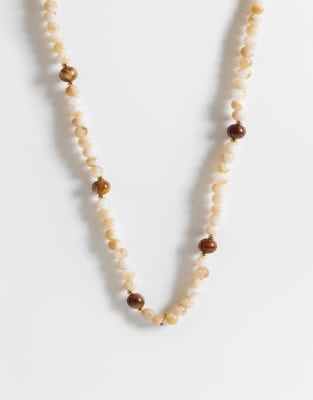 Only Beaded Necklace In Brown