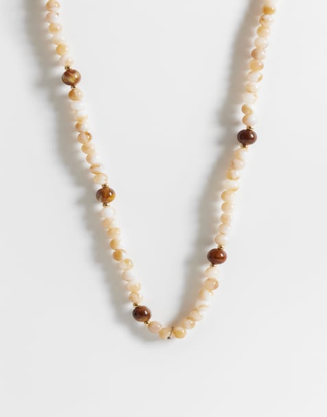 ONLY beaded necklace in earthy tones - view 1
