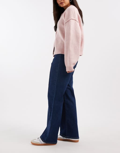 ONLY – Becky – Mörkblå jeans med hög midja och söm framtill, 2 av 5