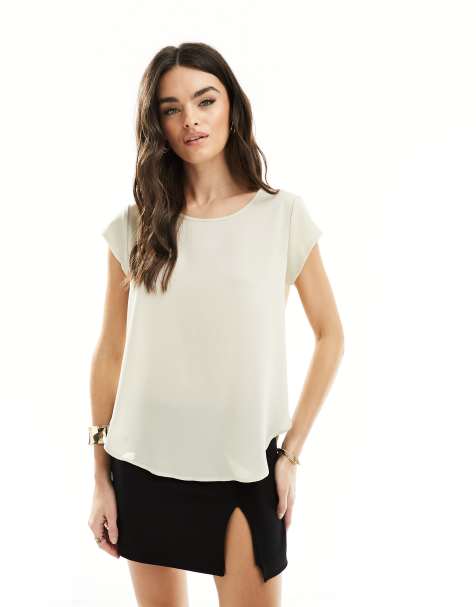 ONLY – Beige blus med dragkedja baktill - view 1