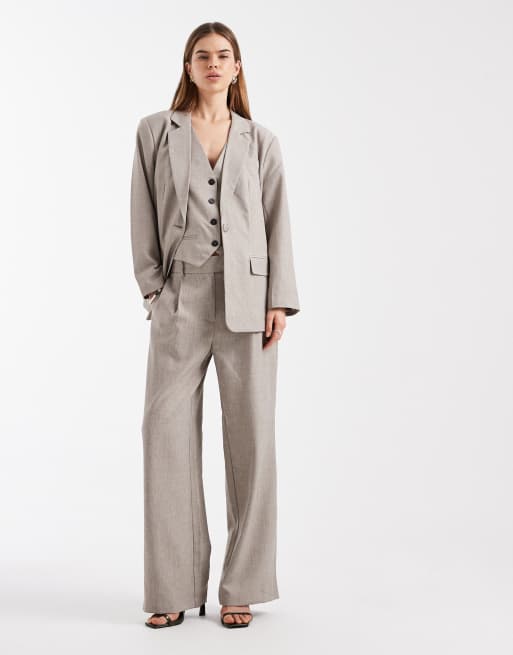 ONLY – Beige, figursydd kavaj i oversize, del av set, 2 av 4