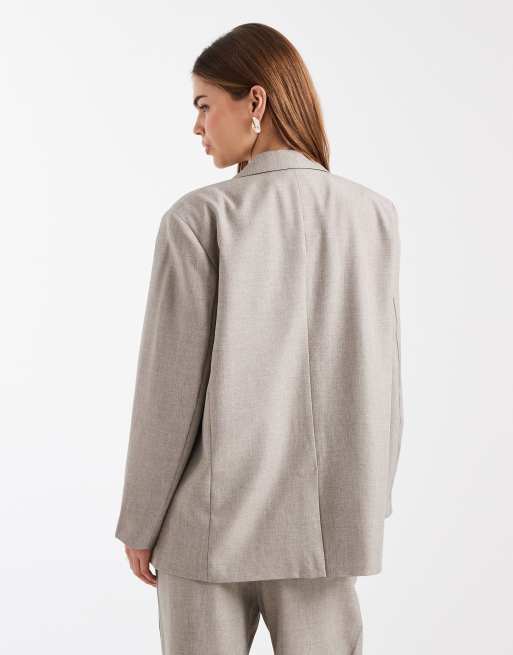 ONLY – Beige, figursydd kavaj i oversize, del av set, 4 av 4