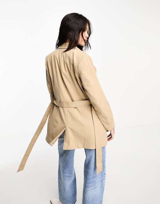 Only – Beige, kort trenchcoat med knäppning , 4 av 4