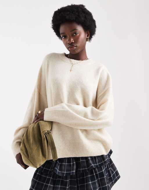 ONLY – Beige, slouchy tröja