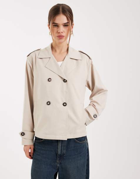 ONLY - Beige trenchcoat i kort længde - view 1