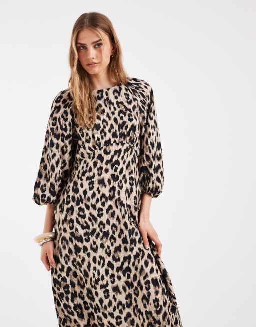 ONLY belt detail maxi dress in animal print, 2 of 4