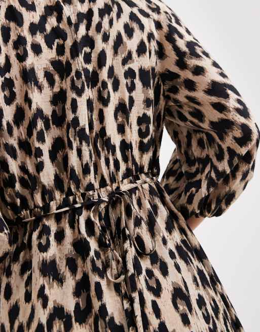 ONLY belt detail maxi dress in animal print, 3 of 4