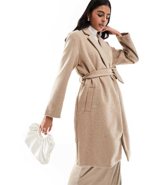 ONLY belted coat in greige - view 1