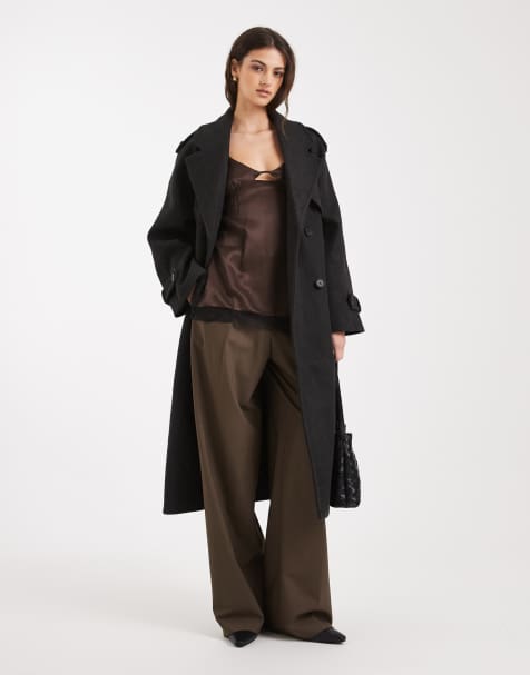 ONLY belted formal coat in dark grey - view 1