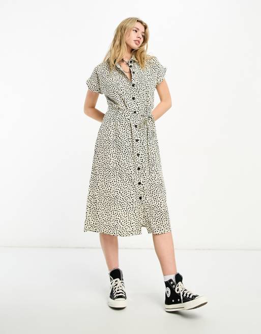 Black Woodcut-print Organic-cotton Shirt Dress Raey, 57% OFF