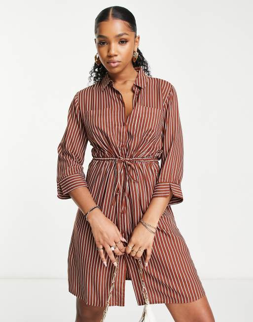 Belted straight store fit shirt dress