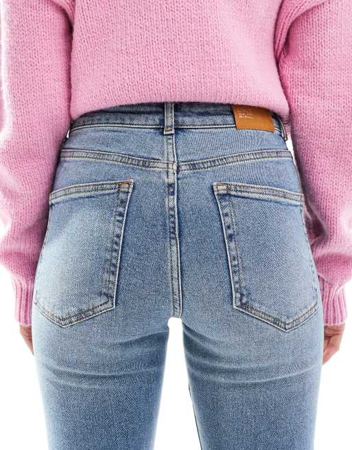 Only - Billie - Højtaljede jeans med lige ben og slidser i benene i lyseblå vask, 5 af 5