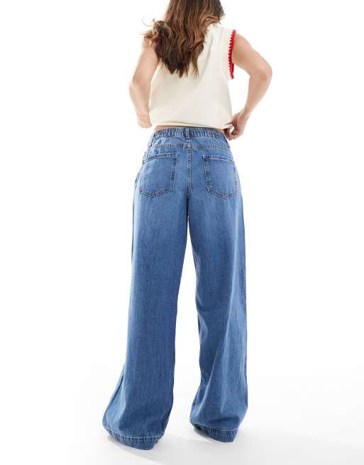 ONLY - Blå jeans med mellemhøj talje og vide ben, 3 af 5