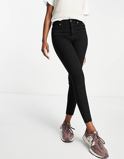 Only black iris life high rise skinny ankle grazer jeans in black
