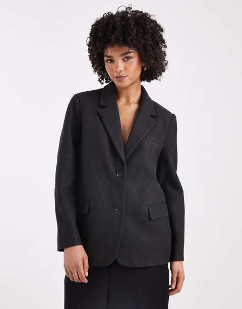 ONLY - Blazer ajusté effet brossé - Anthracite - view 1