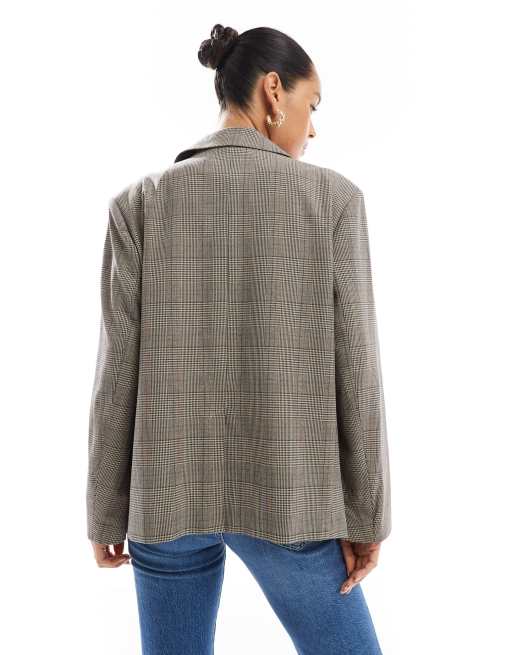 ONLY - Blazer oversize à carreaux - Beige , 3 de 4