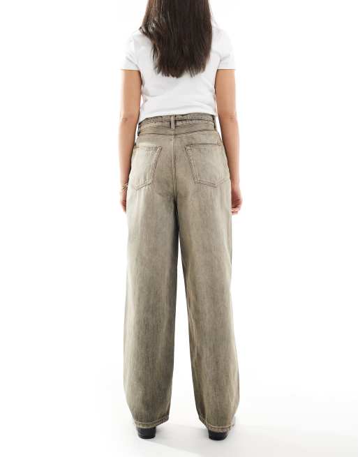 Only - Bleecker - Vasket grå jeans med tøndeformede ben og bindebånd, 3 af 5