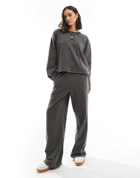 ONLY – Blekgrått set i sweatshirttyg - view 1