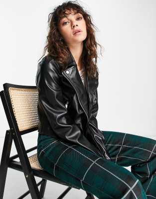 Only - Blouson style motard en similcuir - Noir