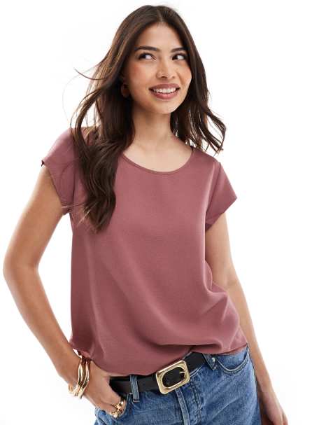 ONLY – Bluse in Dunkelrosa mit Reißverschluss am Rücken - view 1