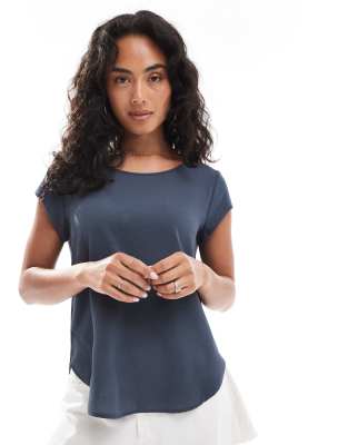 Only - Bluse in Schiefergrau mit Reißverschluss hinten