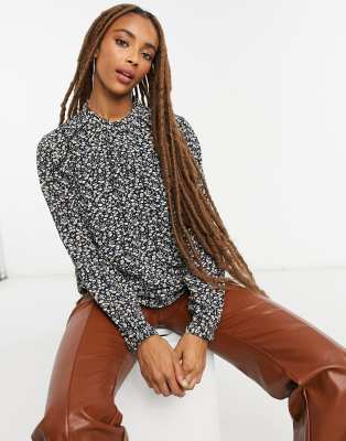 Only - Bluse mit Blümchenprint-Mehrfarbig