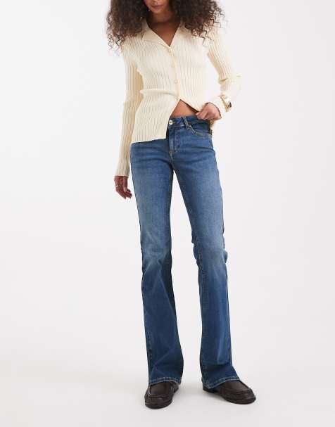 ONLY Blush flare jeans in dark wash  - MBLUE