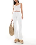 [ONLY] ONLY Blush high waist flare jeans in white 12-14 WHITE