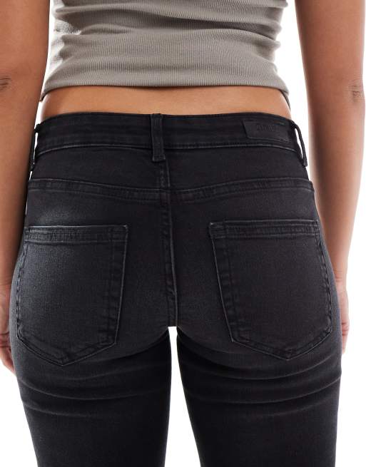 ONLY - Blush - Jeans a zampa a vita bassa nero slavato, 4 di 5