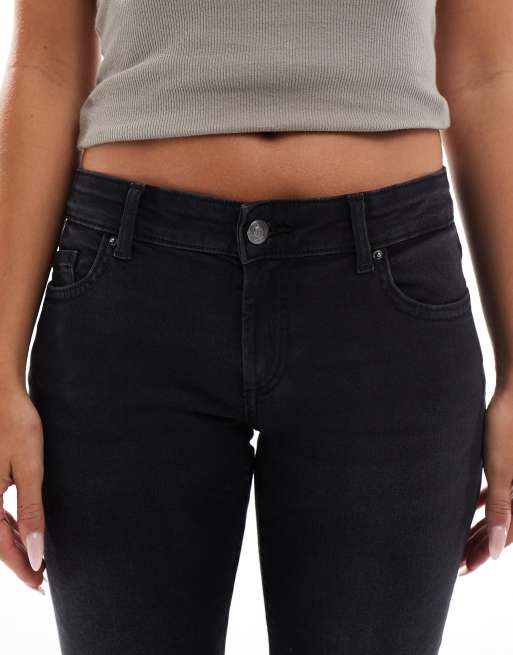 ONLY - Blush - Jeans a zampa a vita bassa nero slavato, 5 di 5