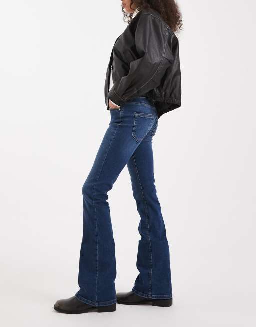 ONLY Blush low rise flare jeans in mid blue wash MBLUE ASOS