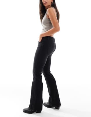 Only Blush Low Waist Flare Jeans In Black