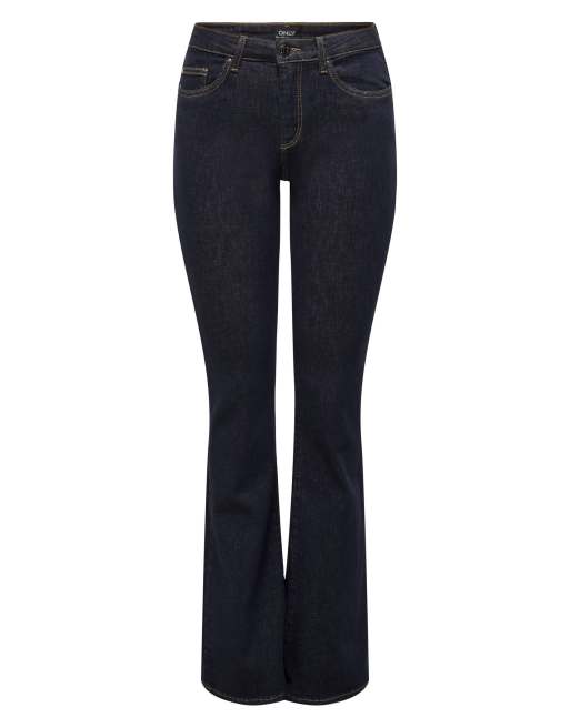 ONLY Blush mellemhøjtaljede jeans med svaj i stay-blue-vask i blå denim, 6 af 7