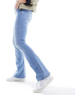 Blush mid rise flared jeans in light blue wash