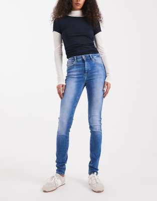 ONLY ONLY Blush mid rise skinny jean in mid blue