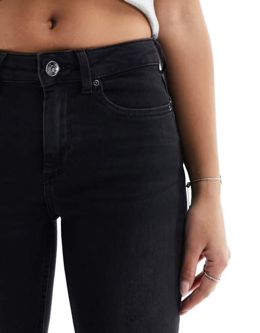 Only Blush mid waist skinny jeans in black  , 3 of 5