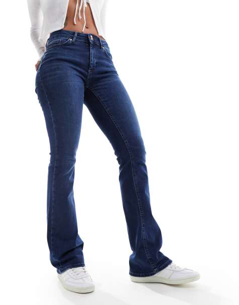 ONLY – Blush – Schlagjeans in dunkler Waschung - view 1