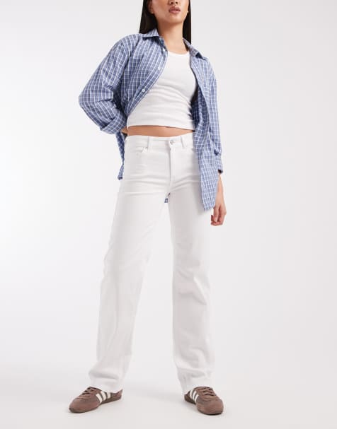 ONLY – Blush – Vita jeans med medelhög midja och raka ben - view 1