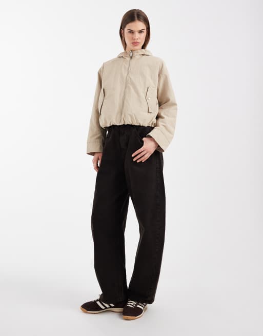 Only - Bomber con cappuccio beige opaco, 3 di 4