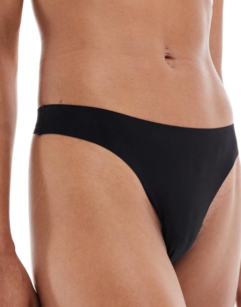 ONLY bonded invisible lingerie thong in black - view 1