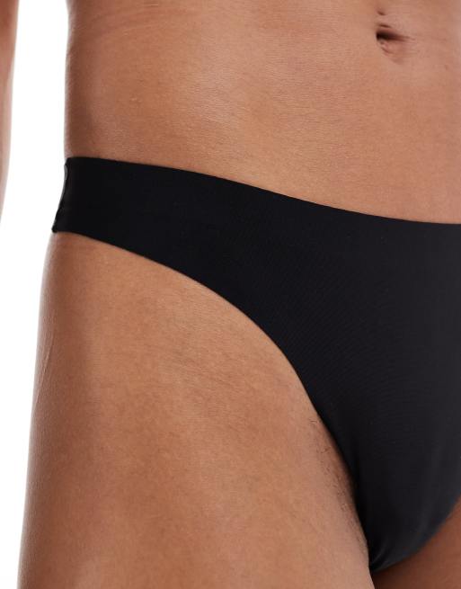 ONLY bonded invisible lingerie thong in black, 3 of 4