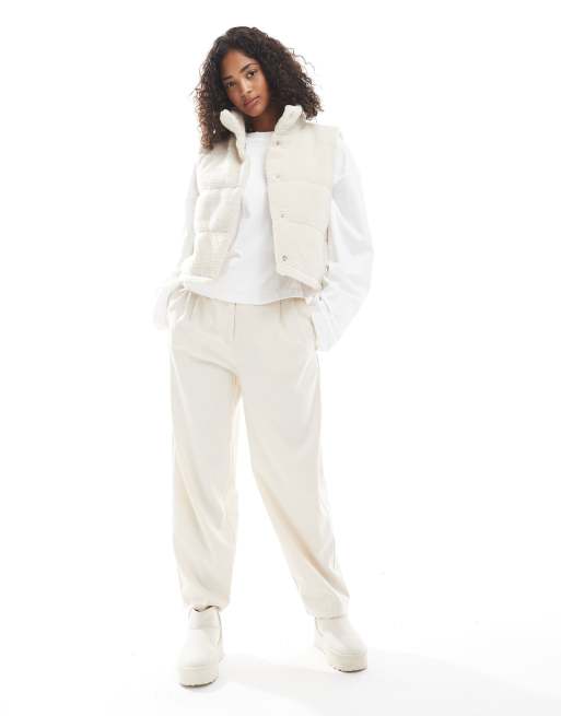 ONLY borg padded vest in stone, 3 of 4