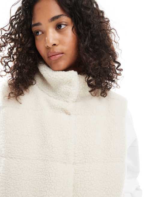 ONLY borg padded vest in stone, 4 of 4