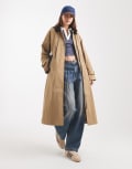 [ONLY] ONLY bow details trench coat in light brown 16 BROWN