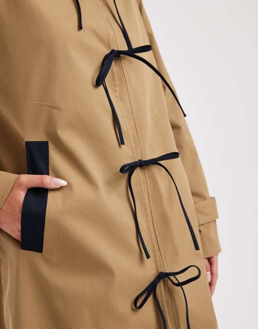 ONLY bow details trench coat in light brown