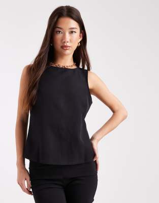 Only Bow Open Back Top In Black