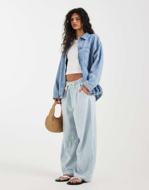 ONLY boxy denim shirt in light blue , 3 of 4