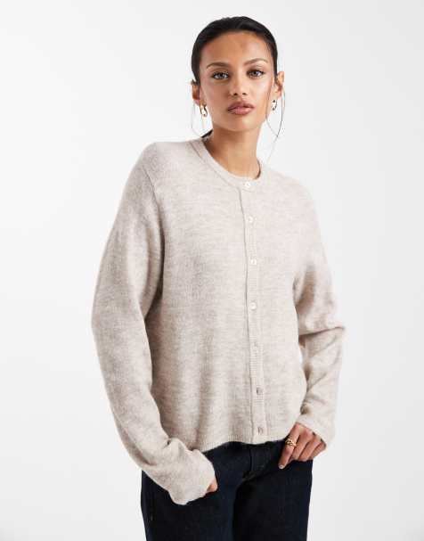 ONLY - Boxy gebreid vest in beige - view 1